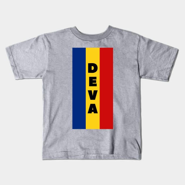 Deva City in Romanian Flag Vertical Kids T-Shirt by aybe7elf